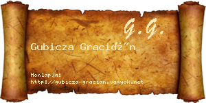 Gubicza Gracián névjegykártya